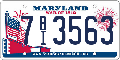 MD license plate 7BI3563
