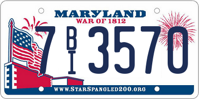 MD license plate 7BI3570