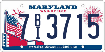 MD license plate 7BI3715