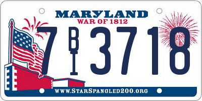 MD license plate 7BI3718