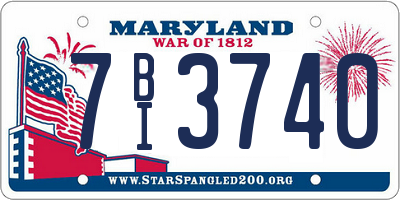 MD license plate 7BI3740