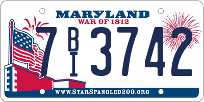 MD license plate 7BI3742