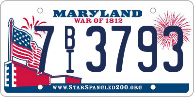 MD license plate 7BI3793