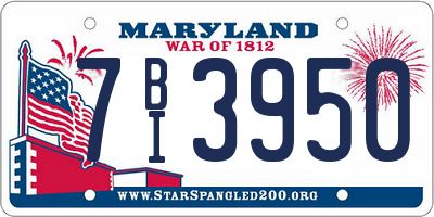 MD license plate 7BI3950