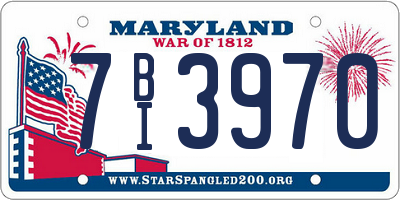 MD license plate 7BI3970