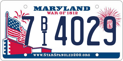 MD license plate 7BI4029