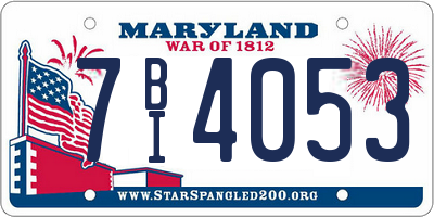 MD license plate 7BI4053