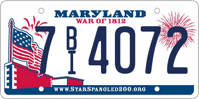 MD license plate 7BI4072