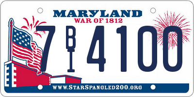 MD license plate 7BI4100