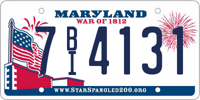 MD license plate 7BI4131