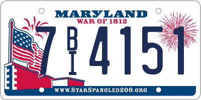 MD license plate 7BI4151