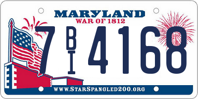 MD license plate 7BI4168