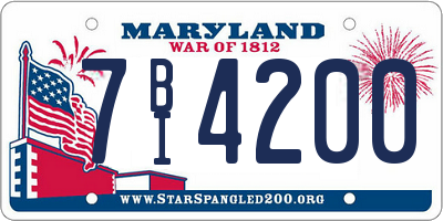 MD license plate 7BI4200