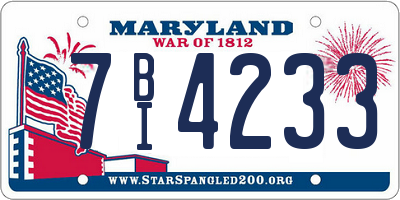 MD license plate 7BI4233