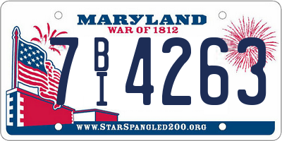 MD license plate 7BI4263