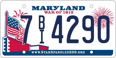 MD license plate 7BI4290