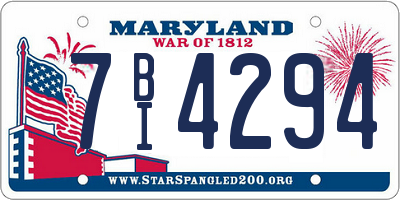 MD license plate 7BI4294