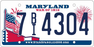 MD license plate 7BI4304