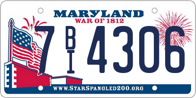 MD license plate 7BI4306