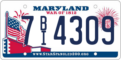 MD license plate 7BI4309