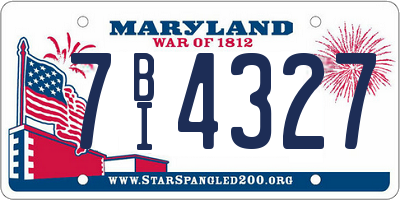 MD license plate 7BI4327