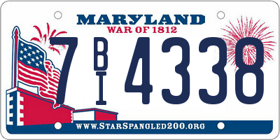 MD license plate 7BI4338
