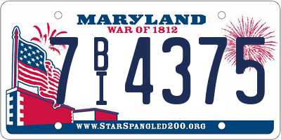 MD license plate 7BI4375