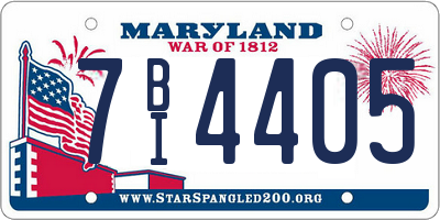 MD license plate 7BI4405