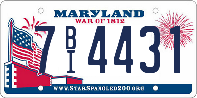 MD license plate 7BI4431