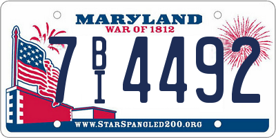 MD license plate 7BI4492
