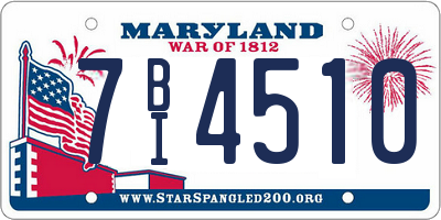 MD license plate 7BI4510