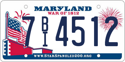 MD license plate 7BI4512