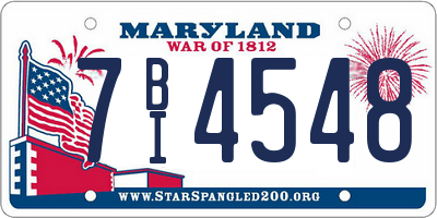 MD license plate 7BI4548