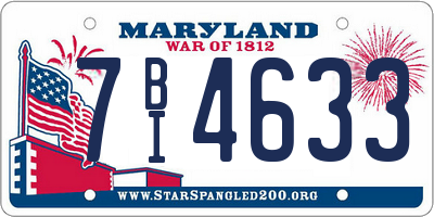 MD license plate 7BI4633