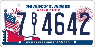 MD license plate 7BI4642