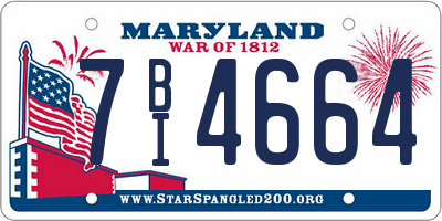 MD license plate 7BI4664