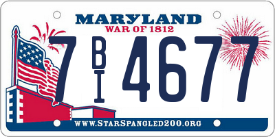 MD license plate 7BI4677