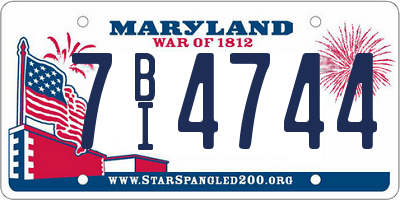 MD license plate 7BI4744