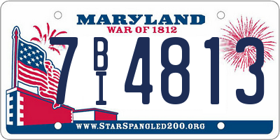MD license plate 7BI4813