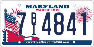 MD license plate 7BI4841