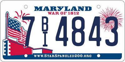 MD license plate 7BI4843