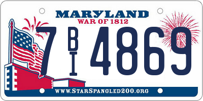 MD license plate 7BI4869