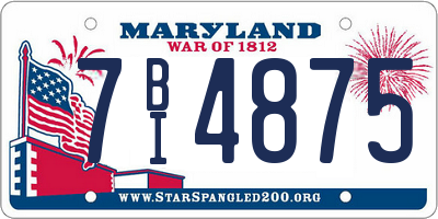 MD license plate 7BI4875