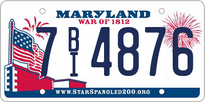 MD license plate 7BI4876
