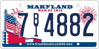MD license plate 7BI4882