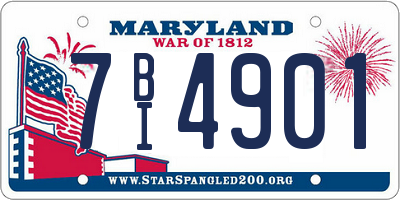 MD license plate 7BI4901