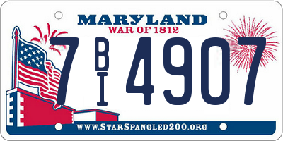 MD license plate 7BI4907