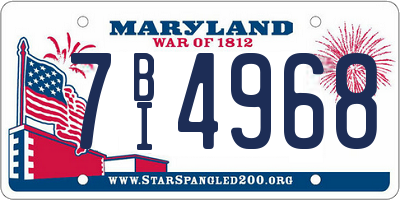 MD license plate 7BI4968