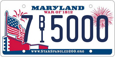 MD license plate 7BI5000