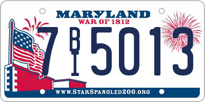 MD license plate 7BI5013